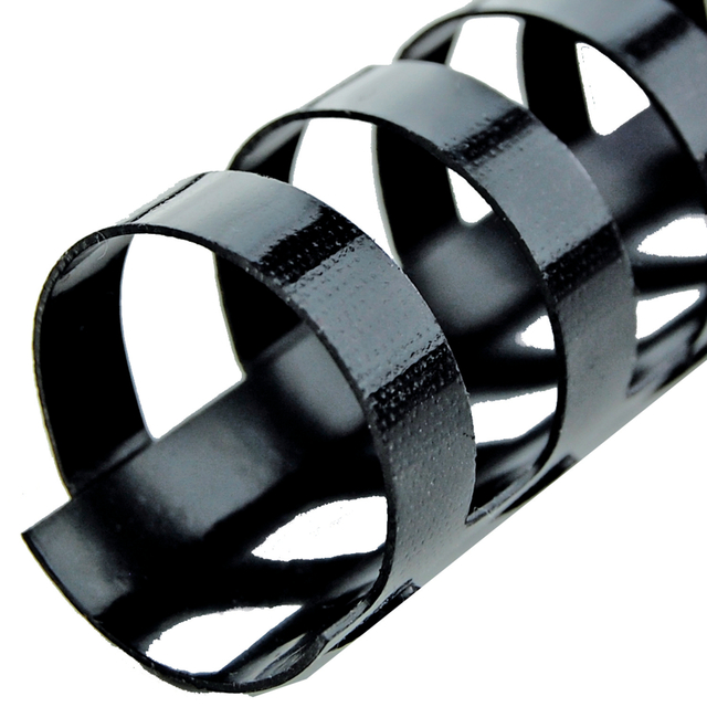 filmrol, ronde structuur, zwarte kunststof, spirale, coiled band