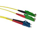 ACT 0,5 meter LSZH Singlemode 9/125 OS2  glasvezel patchkabel duplex met E2000/APC en LC/UPC connectoren