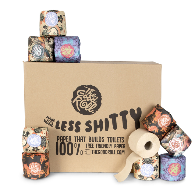 Toiletpapier The Good Roll The Panda Edition bamboe 2-laags 24x300 vel naturel Toiletpapier The Good Roll The Panda Edition bamboe 2-laags 24x300 vel naturel