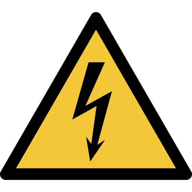 Pictogram bordje Djois Waarschuwing: elektrische spanning geel