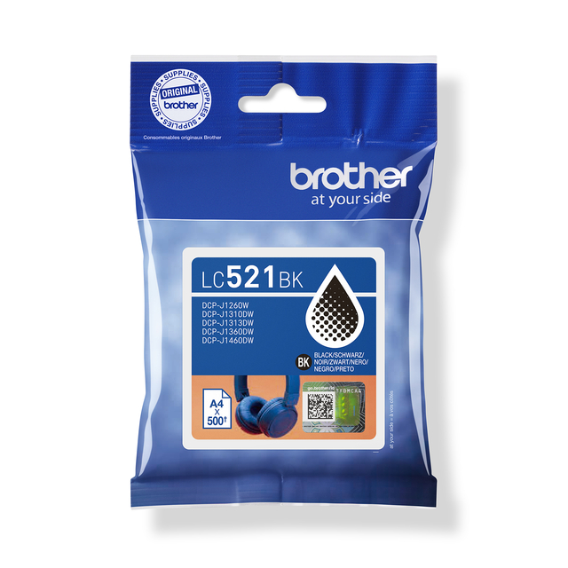 Inktcartridge Brother LC-521BK zwart Inktcartridge Brother LC-521BK zwart
