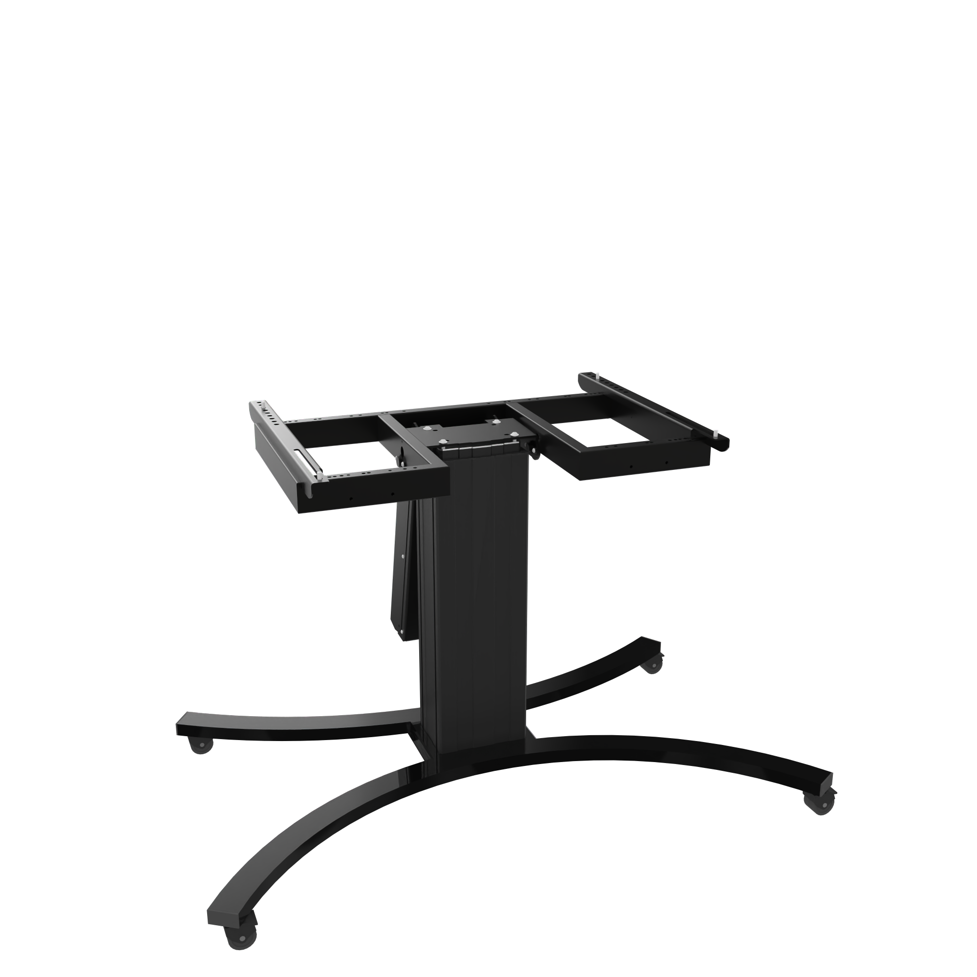 elektr. telescopisch Aluminium hefkolom, schuin, CR-voet, zwart