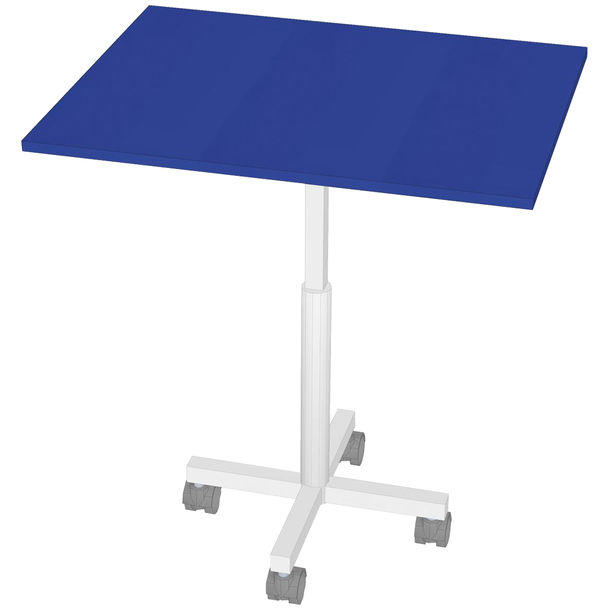Verrijdbare en in hoogte verstelbare sta- en zittafel