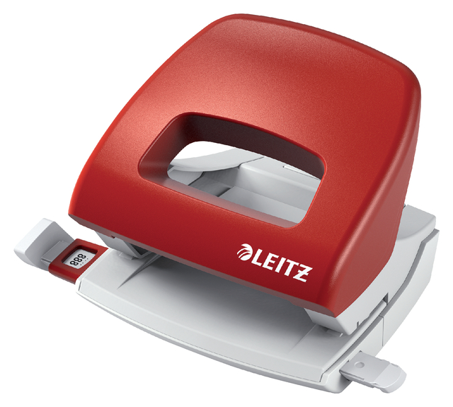 Perforator Leitz NeXXt bureau 16 vel rood Perforator Leitz NeXXt bureau 16 vel rood