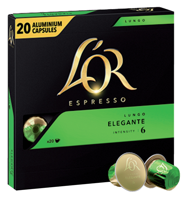 Koffiecups L'Or espresso Lungo Elegante 20 stuks Koffiecups L'Or espresso Lungo Elegante 20 stuks
