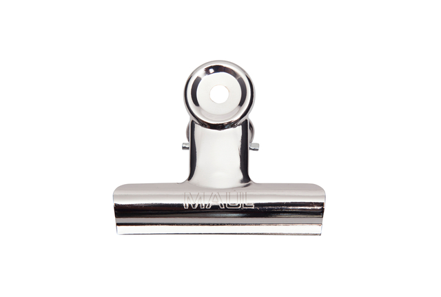 Papierklem MAUL Bulldog 70mm capaciteit 40mm zilver 5 stuks Papierklem MAUL Bulldog 70mm capaciteit 40mm zilver 5 stuks