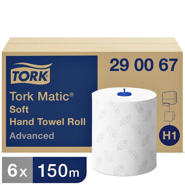 Handdoekrol Tork H1 Matic Advanced 2-laags 150m wit 290067 Handdoekrol Tork H1 Matic Advanced 2-laags 150m wit 290067