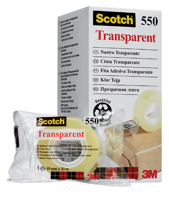 Plakband Scotch 550 19mmx33m transparant Plakband Scotch 550 19mmx33m transparant