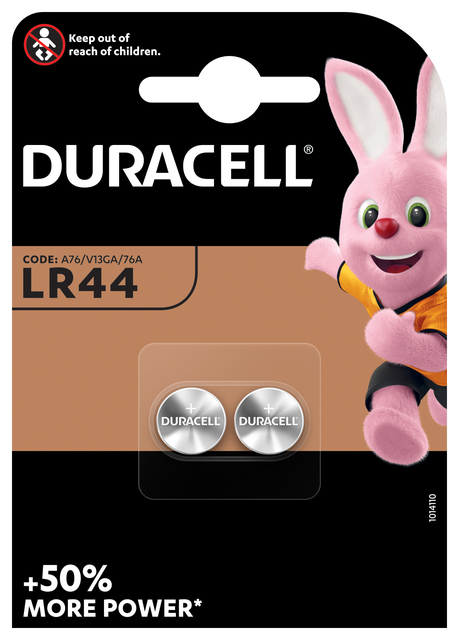 Batterij Duracell knoopcel 2xLR44 alkaline Ø11,6mm 2 stuks Batterij Duracell knoopcel 2xLR44 alkaline Ø11,6mm 2 stuks