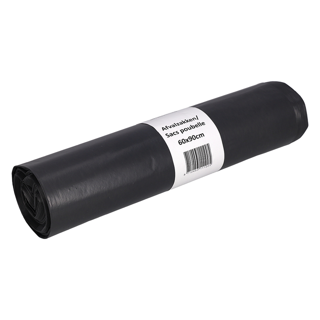 Afvalzak Cleaninq 60x90cm LDPE recycled T50 70L grijs rol à 25 stuks Afvalzak Cleaninq 60x90cm LDPE recycled T50 70L grijs rol à 25 stuks