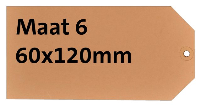 Label karton nr 6 200gr 60x120mm chamois 1000 stuks Label karton nr 6 200gr 60x120mm chamois 1000 stuks