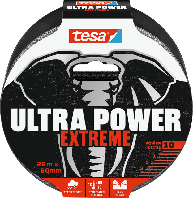 Reparatietape tesa Ultra Power Extreme repair 25mx50mm zwart Reparatietape tesa Ultra Power Extreme repair 25mx50mm zwart
