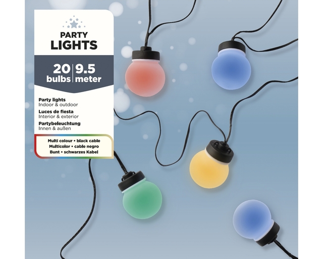 feestverlichting, bollverlichting, multicolor, kabel