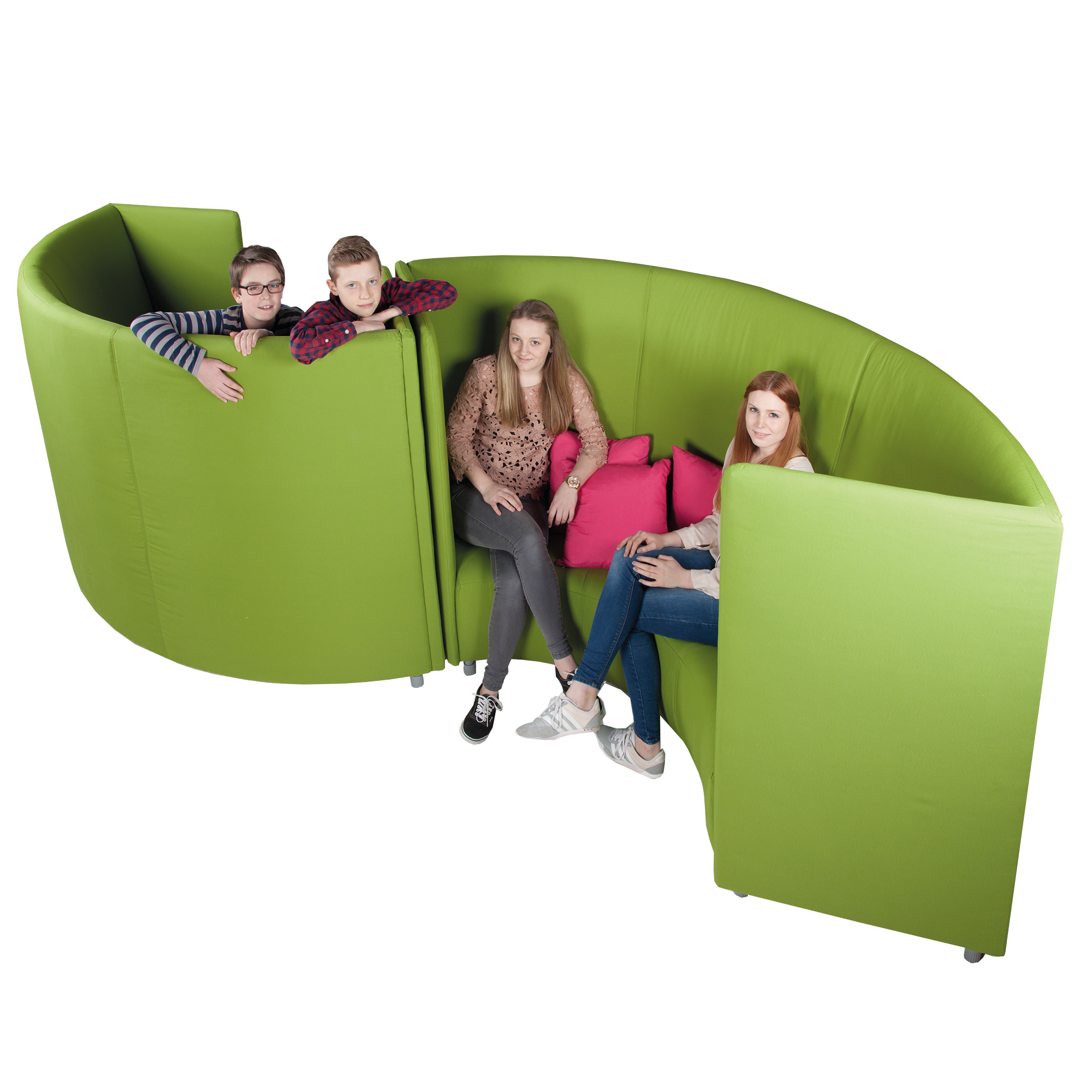 Akoestische bank halfrond 3-4 zits, vlamvertragend Akoestische bank halfrond 3-4 zits, vlamvertragend