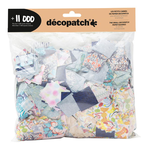 Hobbypapier Décopatch 3x3cm set à 11.000 stuks assorti Hobbypapier Décopatch 3x3cm set à 11.000 stuks assorti