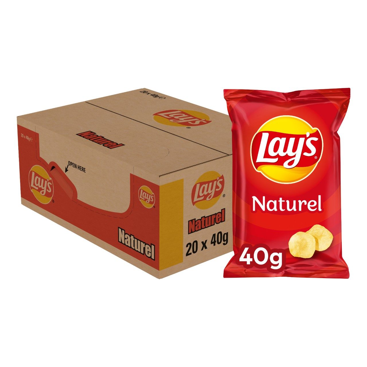 Naturel gezouten chips 20x 40gr.