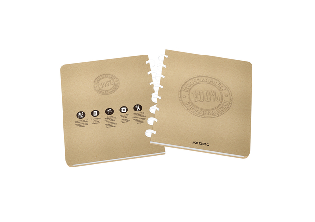 Schrift Adoc BIO A5 ruit 5x5mm 144 pagina's 90gr kraft Schrift Adoc BIO A5 ruit 5x5mm 144 pagina's 90gr kraft