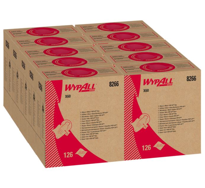 Kimberly Clark WypAll X60 Doeken - POP-UP Doos Wit 10x126st