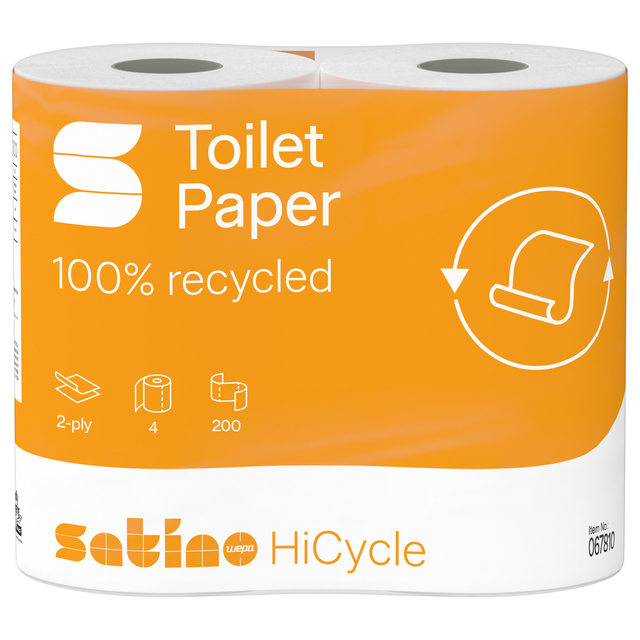 toiletpapier, 100% gerecycled, 2-ply, rollen, hi-cycle