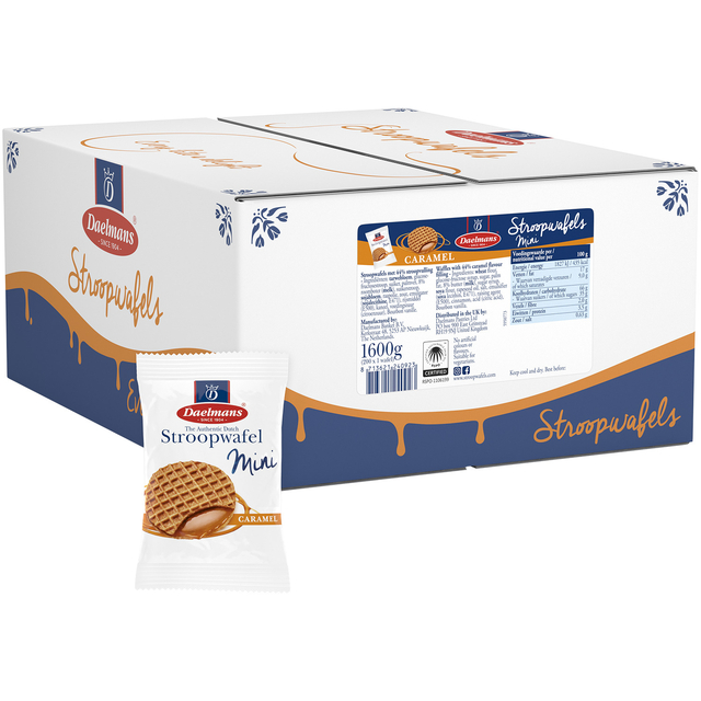 stroopwafel, karamel, mini, doos, wafel