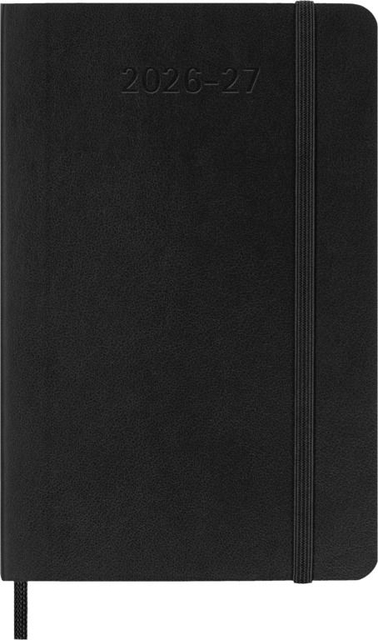 notebook, portfolio, black, elastic band, date 2026-27