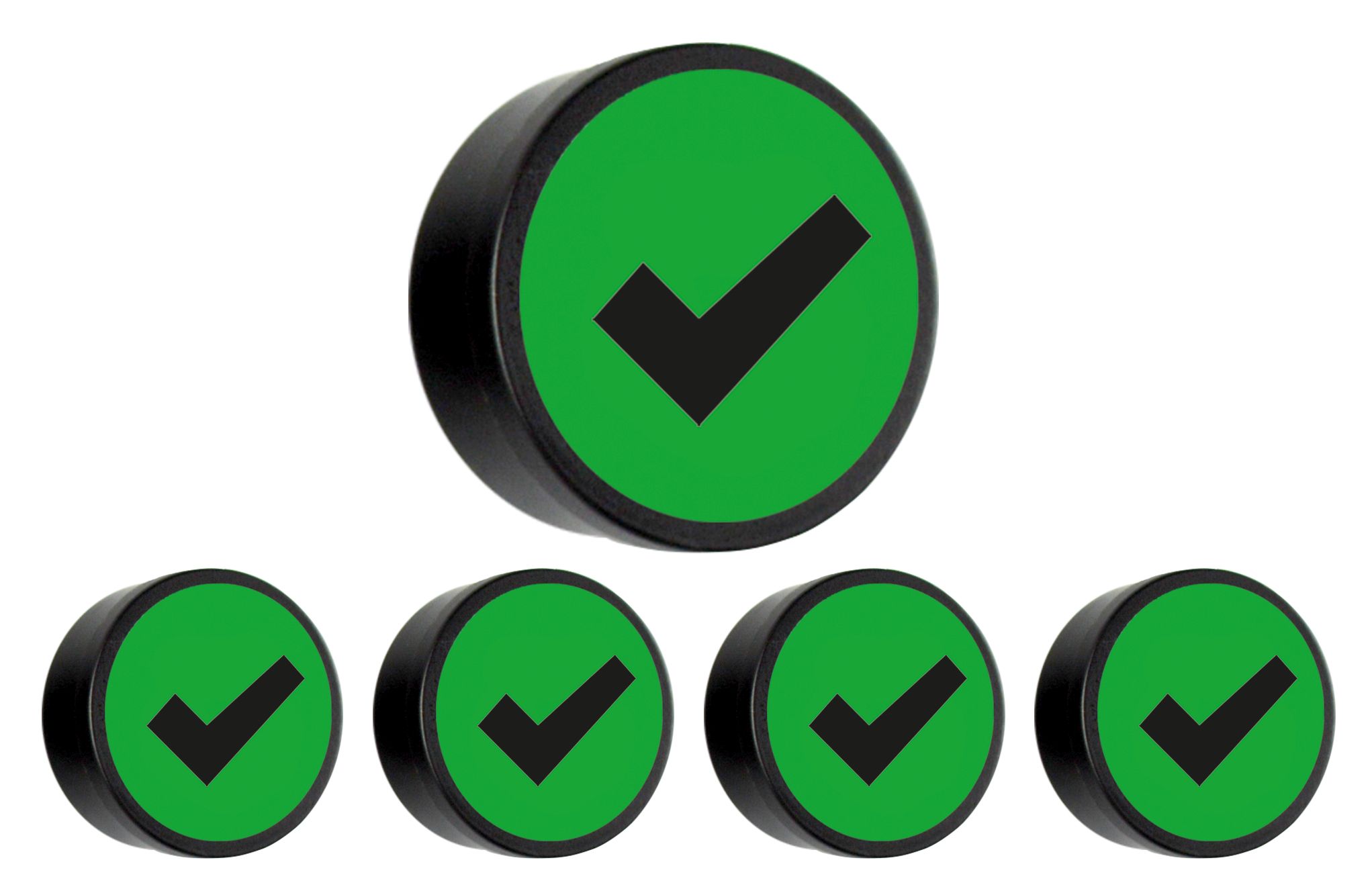 Check groen, set van 5 stuks - Ø 35mm