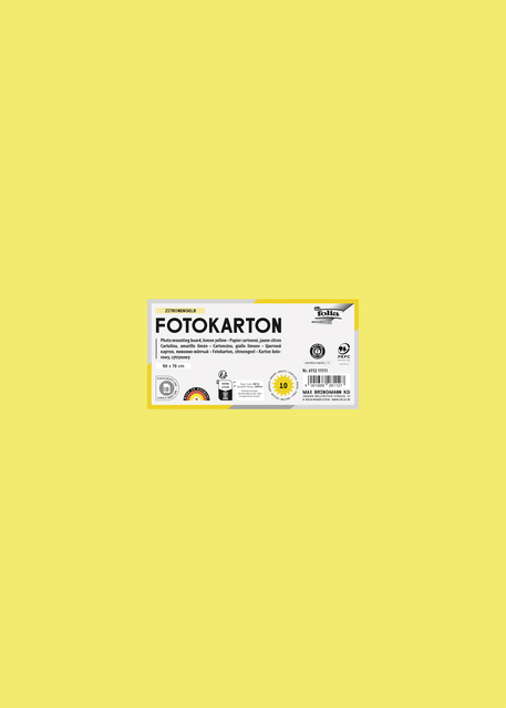 Fotokarton Folia 300gr 50x70cm 12 citroengeel