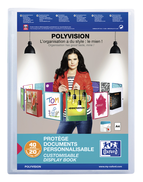 Showalbum Oxford Polyvision A4 20-tassen PP transparant Showalbum Oxford Polyvision A4 20-tassen PP transparant