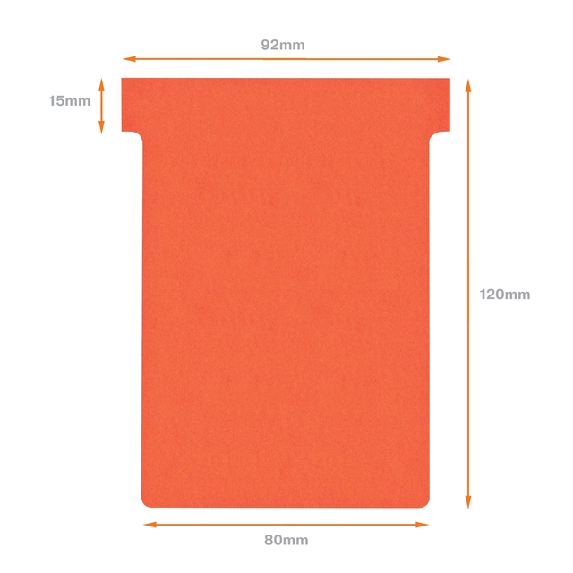 T-kaart Nobo nr.3 80mm rood 100 stuks