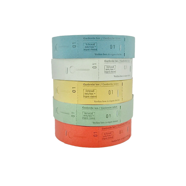 Garderobebonnen Combicraft nummering  1 t/m 500 groen 500 stuks