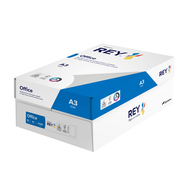 Kopieerpapier Rey Office A3 80gr wit 500 vel