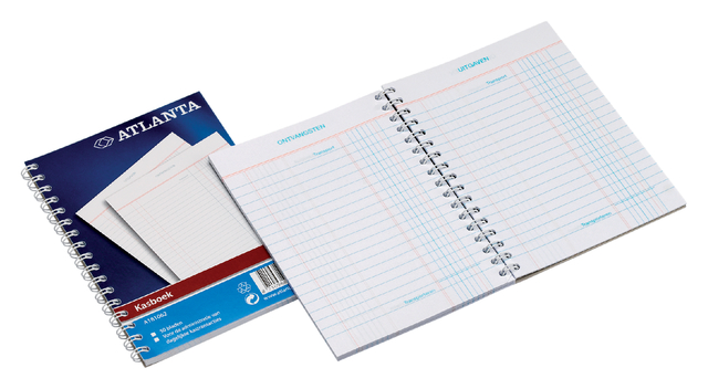 Kasboek Djois Atlanta A5 50x2vel 2x1 kolom met zijspiraal Kasboek Djois Atlanta A5 50x2vel 2x1 kolom met zijspiraal