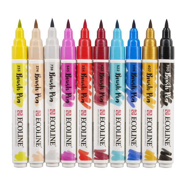 Brushpen Talens Ecoline set à 10 stuks mode