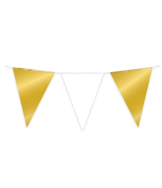 Party Flag Foil Gold and white Party Flag Foil Gold and white