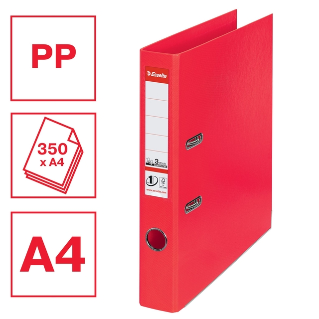 Ordner Esselte No 1 Power PP 50 mm rood 5 stuks