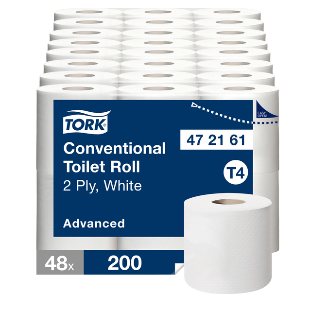 Toiletpapier Tork T4 Advanced 2-laags 200 vel wit 472161 Toiletpapier Tork T4 Advanced 2-laags 200 vel wit 472161