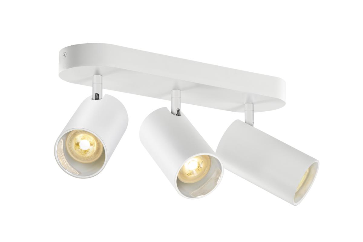 plafondlamp, driepunten, spotverlichting, wit, metalen