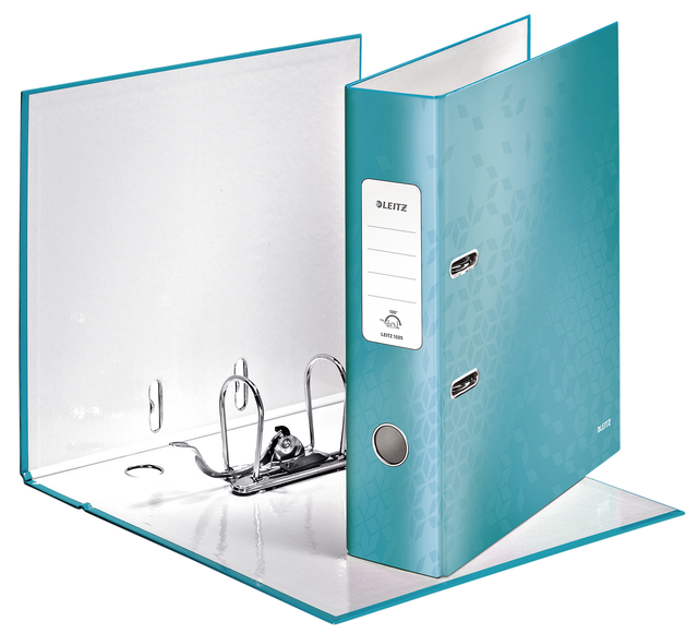 Ordner Leitz Wow 180° gelamineerd 80mm A4 ijsblauw Ordner Leitz Wow 180° gelamineerd 80mm A4 ijsblauw