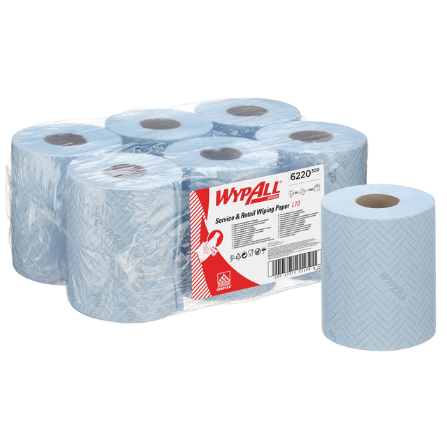 Poetspapier WypAll L10 1-laags 280 vel blauw 6220 Poetspapier WypAll L10 1-laags 280 vel blauw 6220