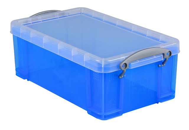 Opbergbox Really Useful 5 liter 340x200x125mm transparant blauw Opbergbox Really Useful 5 liter 340x200x125mm transparant blauw