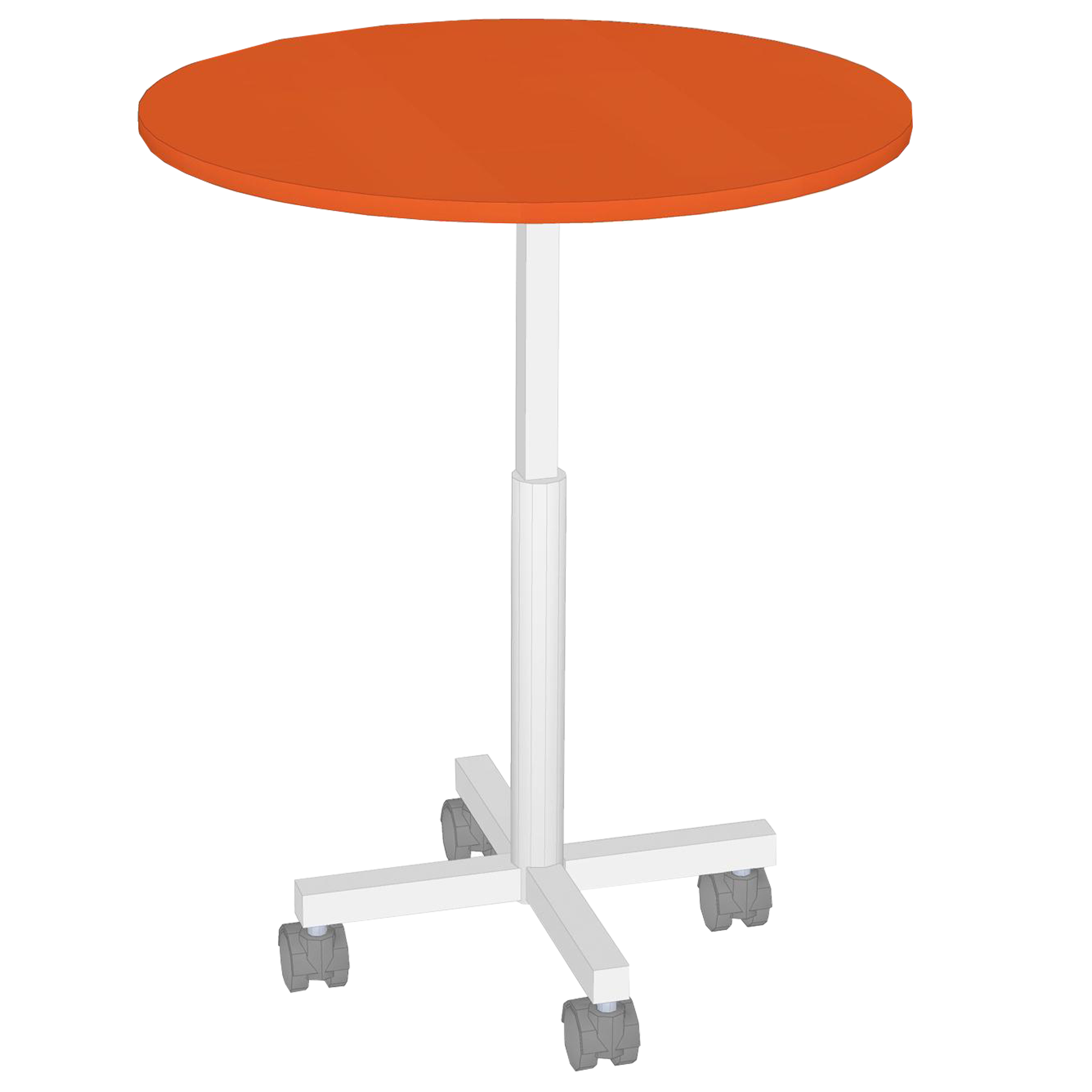 Verrijdbare en in hoogte verstelbare sta- en zittafel