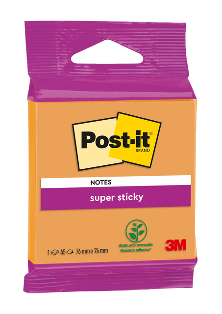 Memoblok 3M Post-it 6920 SS 76x76mm ass. kleur 45 vel
