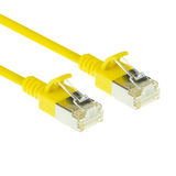 ACT Gele 3 meter LSZH U/FTP CAT6A datacenter slimline patchkabel snagless met RJ45 connectoren