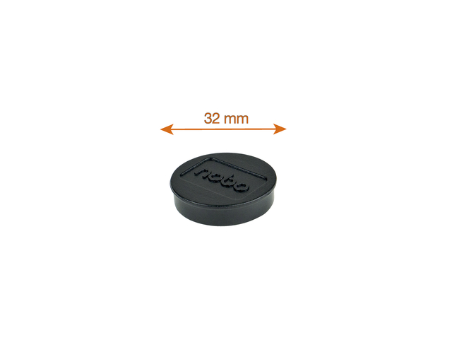 Magneet Nobo 32mm zwart 10 stuks