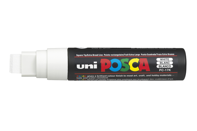 Paintmarker Uni POSCA PC17K extra breed rechthoek wit Paintmarker Uni POSCA PC17K extra breed rechthoek wit