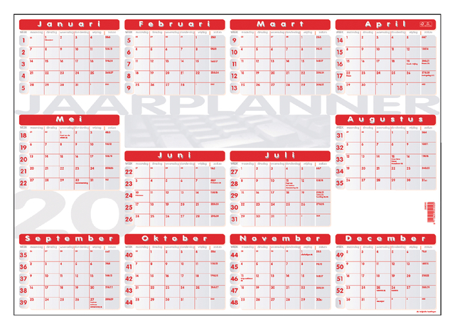 Jaarplankalender 2026 Quantore 48x68cm