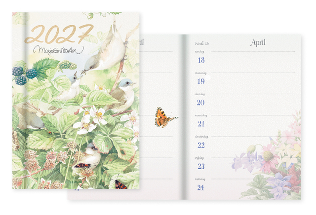 agenda, kalender, 2027, planten, vogel