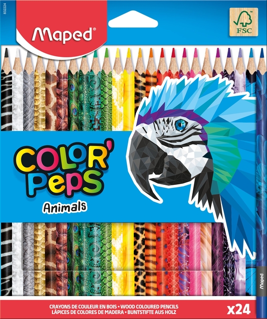 Kleurpotlood Maped Color'Peps Animals set à 24 kleuren Kleurpotlood Maped Color'Peps Animals set à 24 kleuren