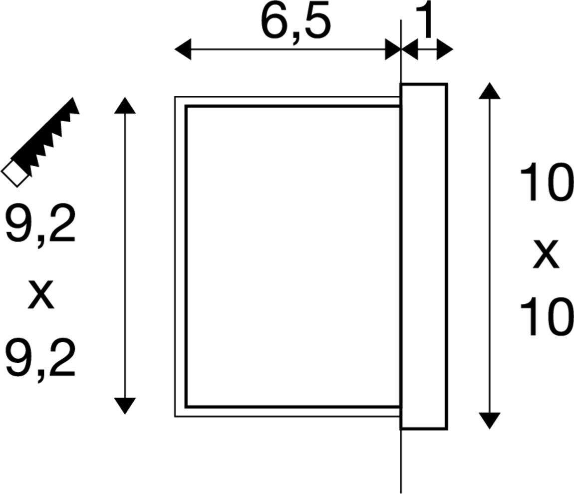 CONCRETO inbouw M grijs 1xLED 3000K