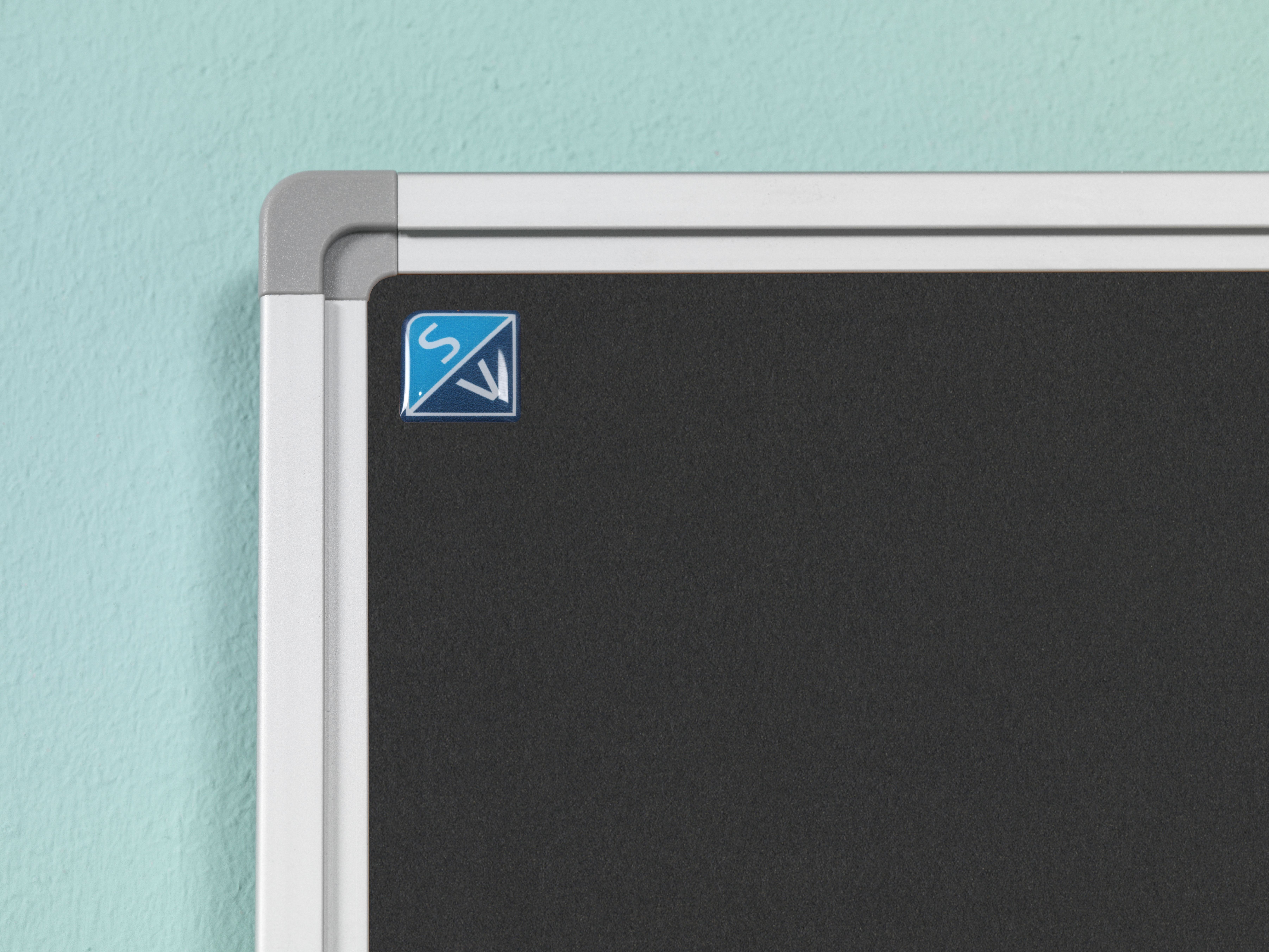 Prikbord Softline profiel 16mm, bulletin zwart - 120x300 cm